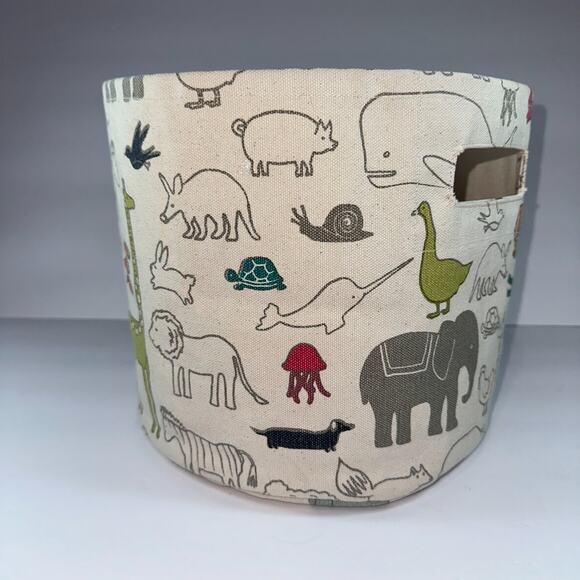 Anthropologie Animal Parade Cotton Canvas Toy Basket by Pehr - Picture 3 of 13